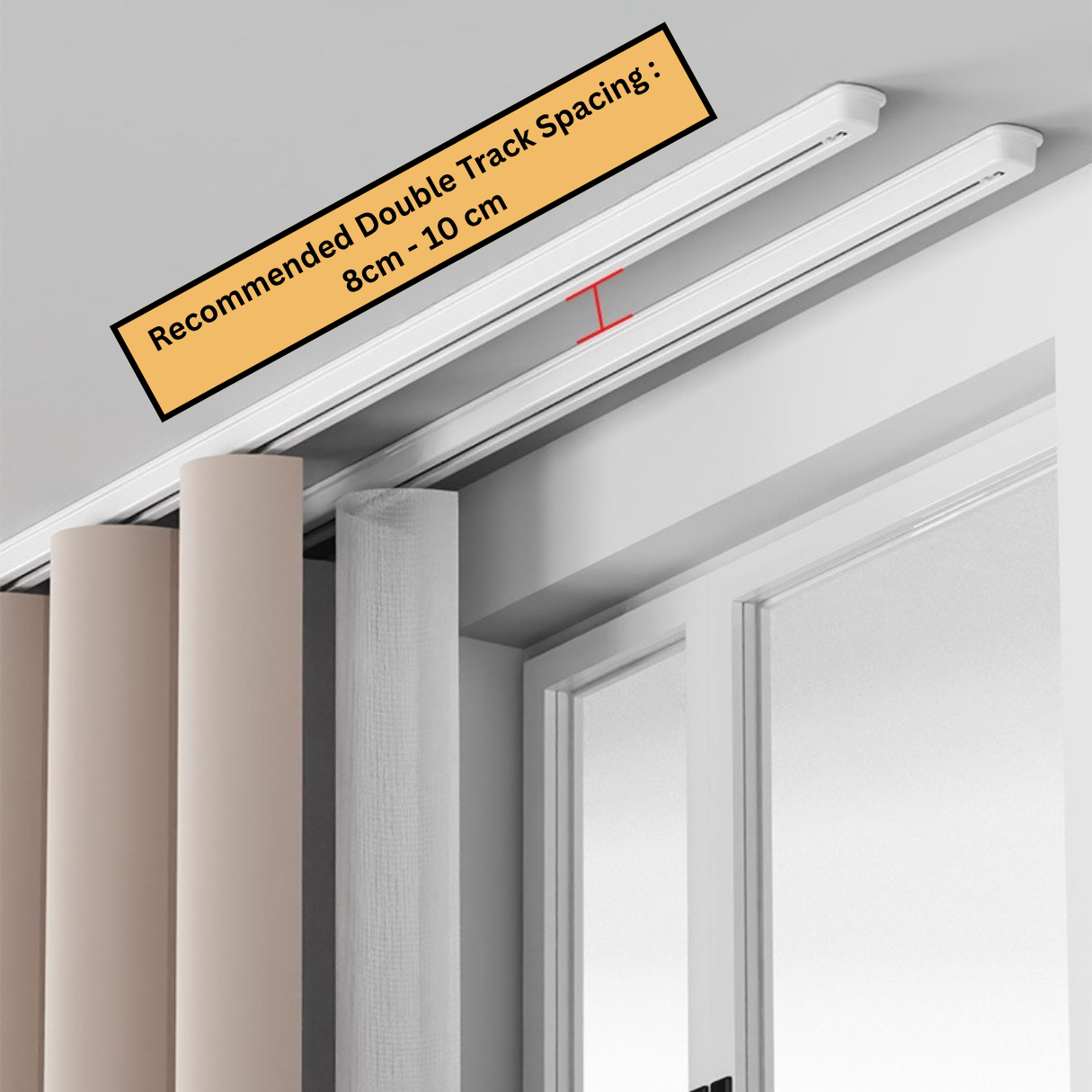 Extendable S-Fold / Wave-Fold Curtain Track (226–322cm)