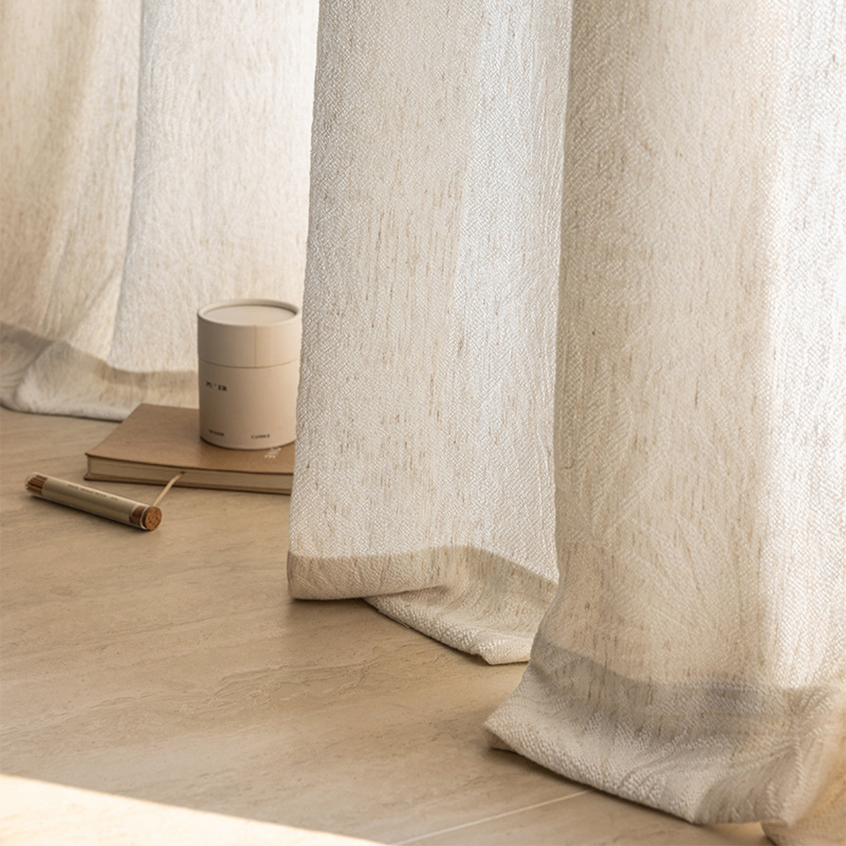 SHIZEN PALM Linen curtains