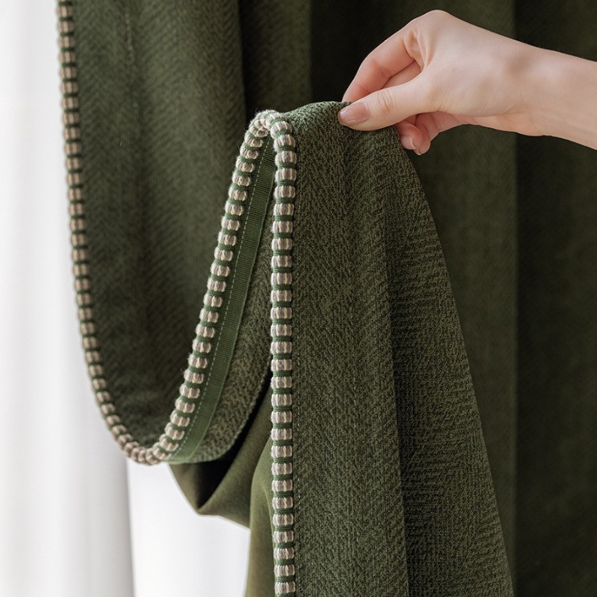 FOREST HAZE Chenille Blackout Curtains