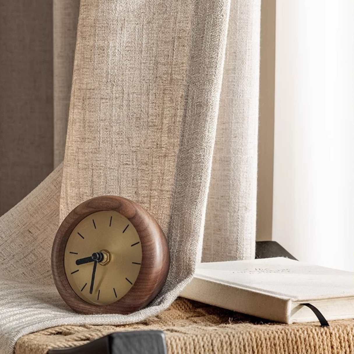 WHISPERING MEADOW Linen Curtains - Warm Beige