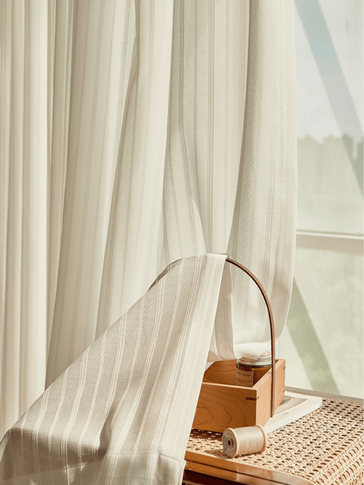 JACQUARD MIRAGE HIGH-COUNT UV-SHIELD Sheer Curtains - Home Curtains