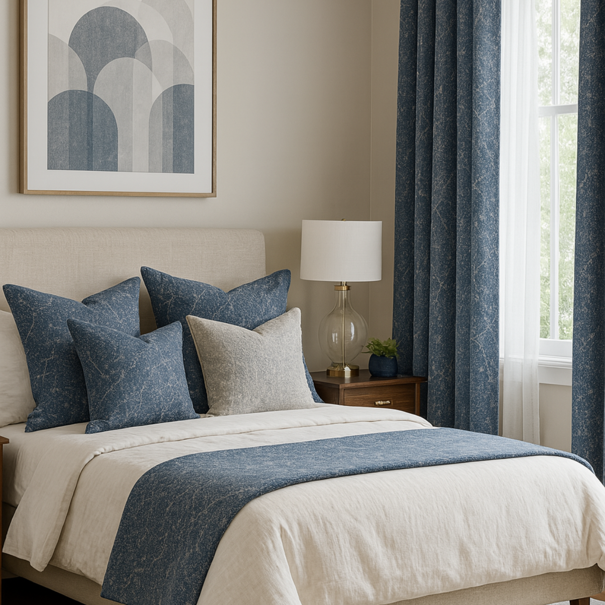 Aurum & Azure – Luxury High-Density Jacquard Curtains