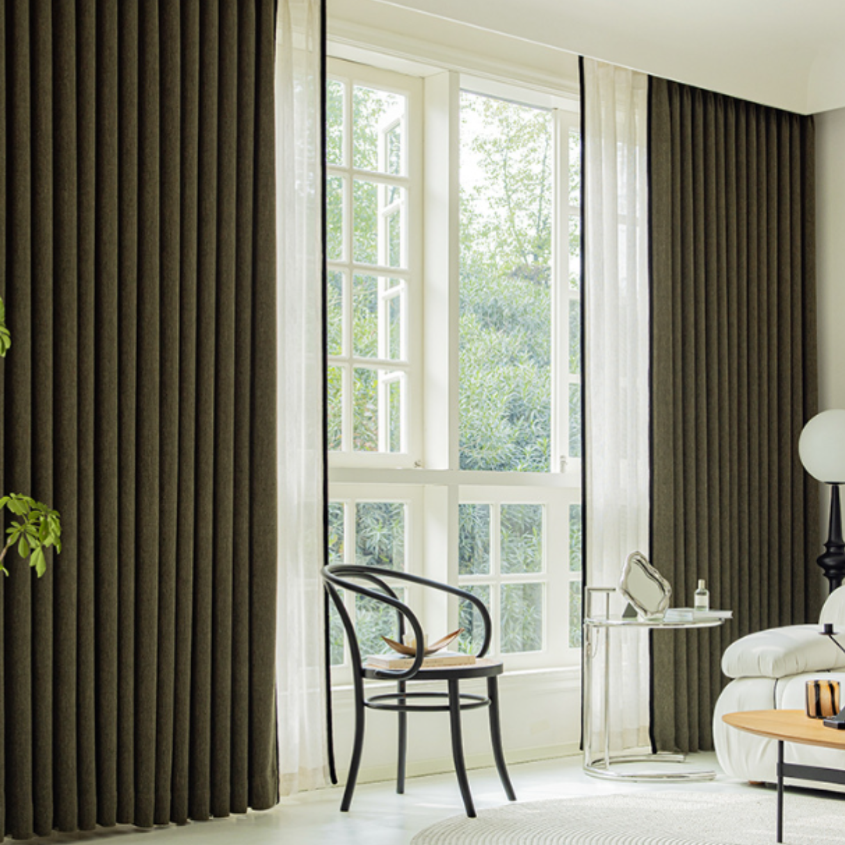 ANTIQUE EVERGREEN Chenille Blackout Curtains