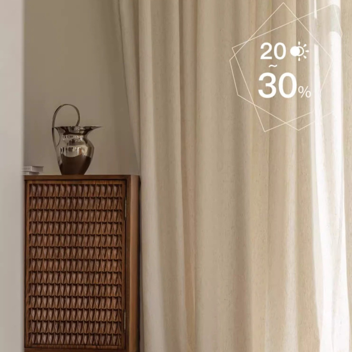 SUNLIT FLAX - Linen Sheer Curtains