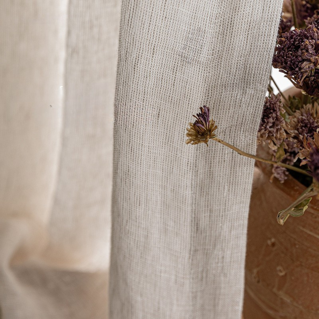 MAISON DU LIN - French Linen Curtains in Sandstone Beige