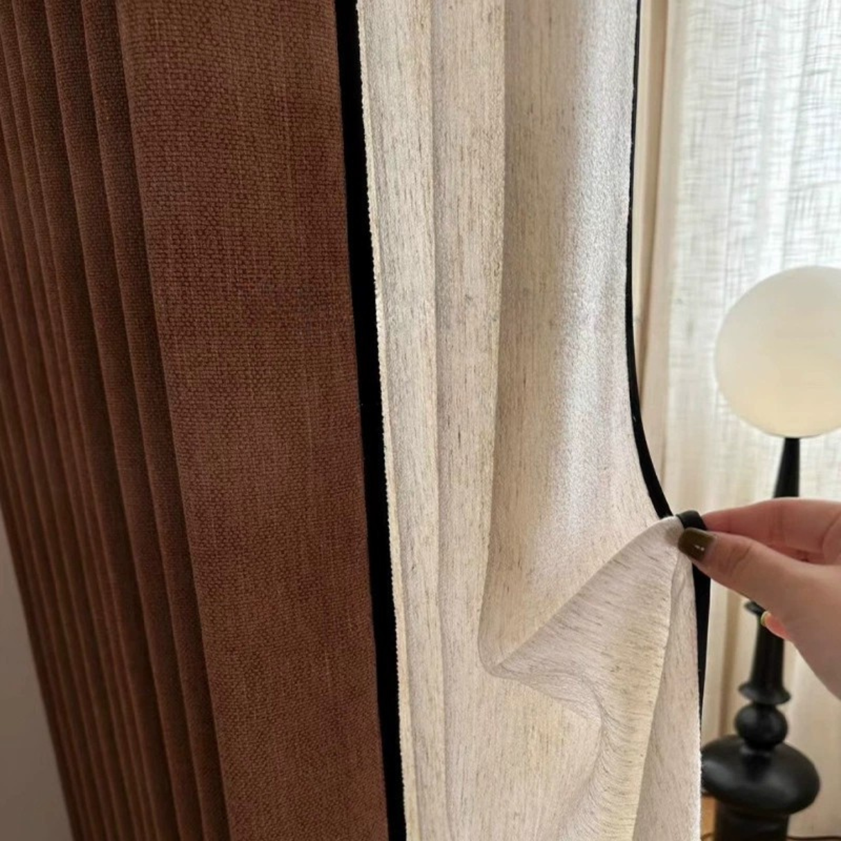 COCOA CASCADE Chenille Blackout Curtains