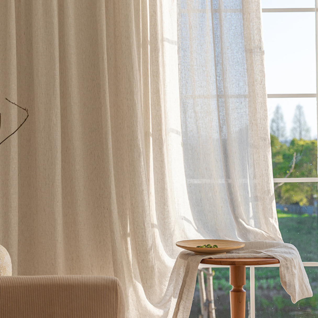 MAISON DU LIN - French Linen Curtains in Sandstone Beige