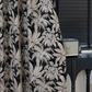 Noir Botanica Chenille Blackout Curtains