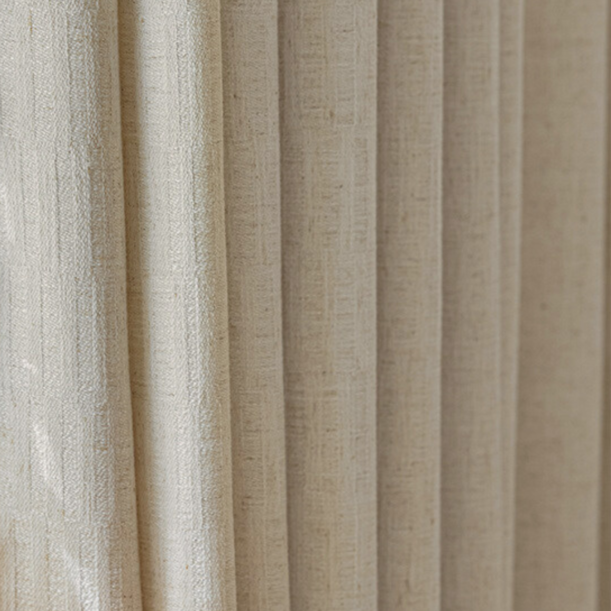 WHISPERING MEADOW Linen Curtains - Light Beige