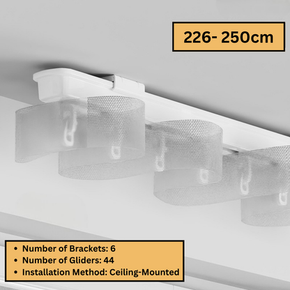 Extendable S-Fold / Wave-Fold Curtain Track (226–322cm)