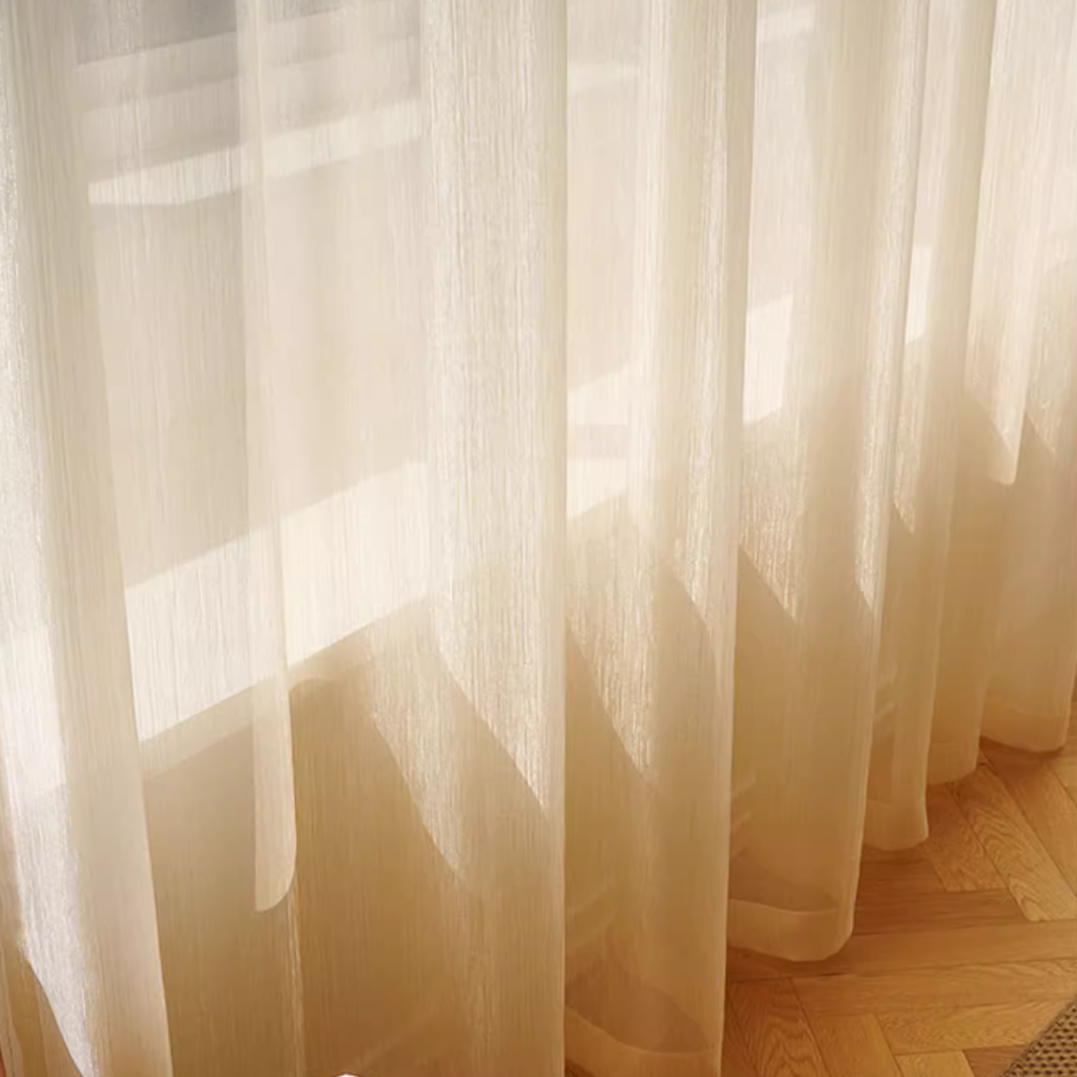ÉCLAT VOILE Shimmering Sheer Curtain - Champagne Gold