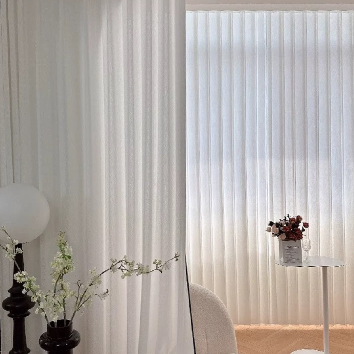 SCULPTED LATTICE VEIL Sheer Curtains - Ivory