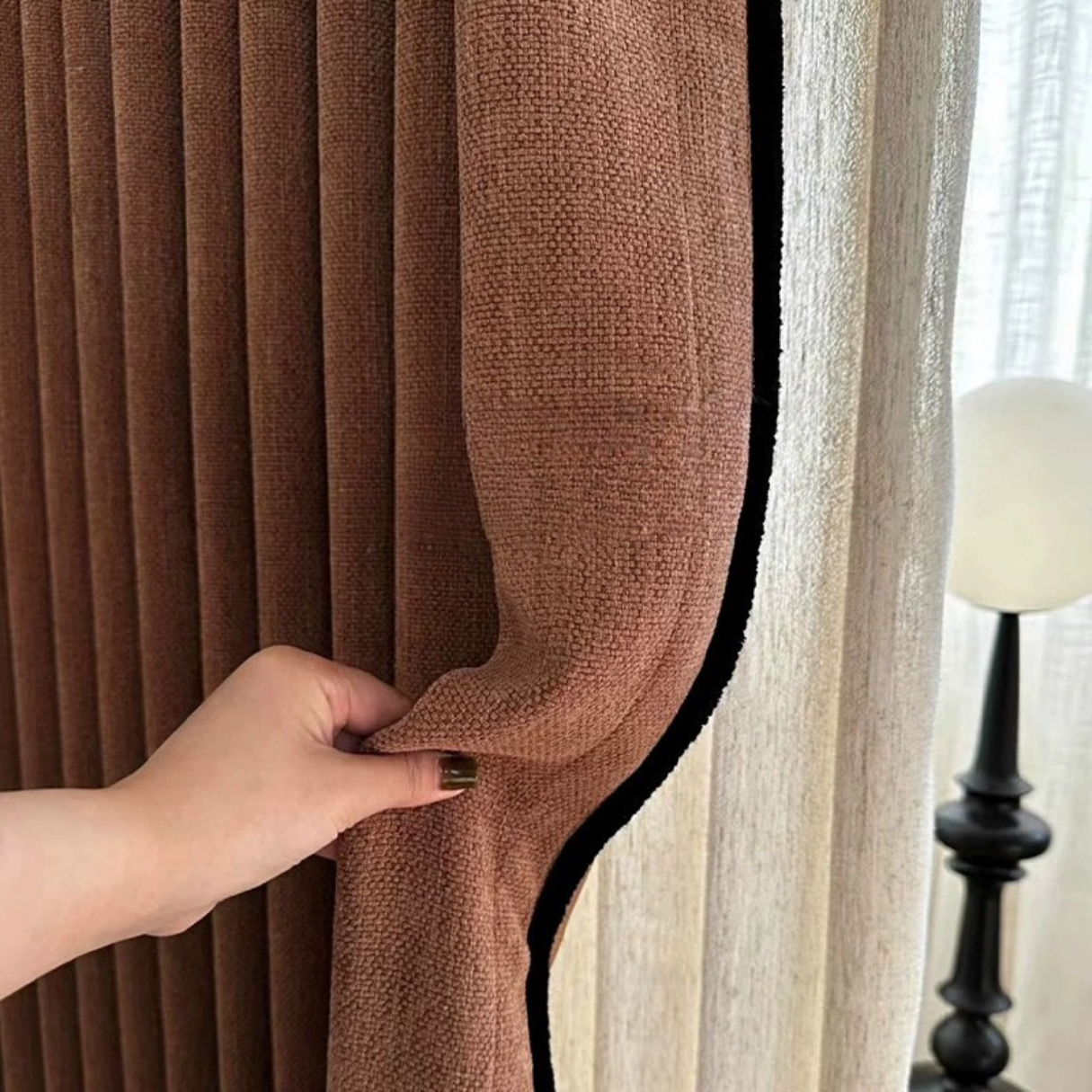 COCOA CASCADE Chenille Blackout Curtains