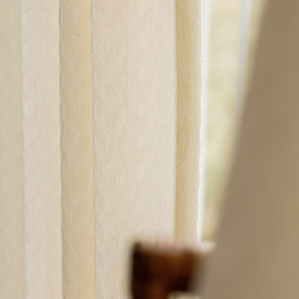 SCULPTED LATTICE VEIL Sheer Curtains - Beige
