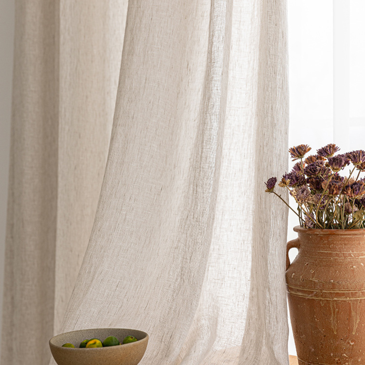 MAISON DU LIN - French Linen Curtains in Sandstone Beige