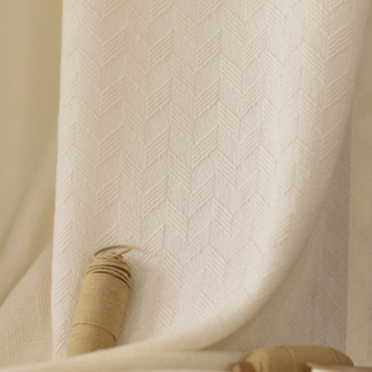 SCULPTED LATTICE VEIL Sheer Curtains - Beige