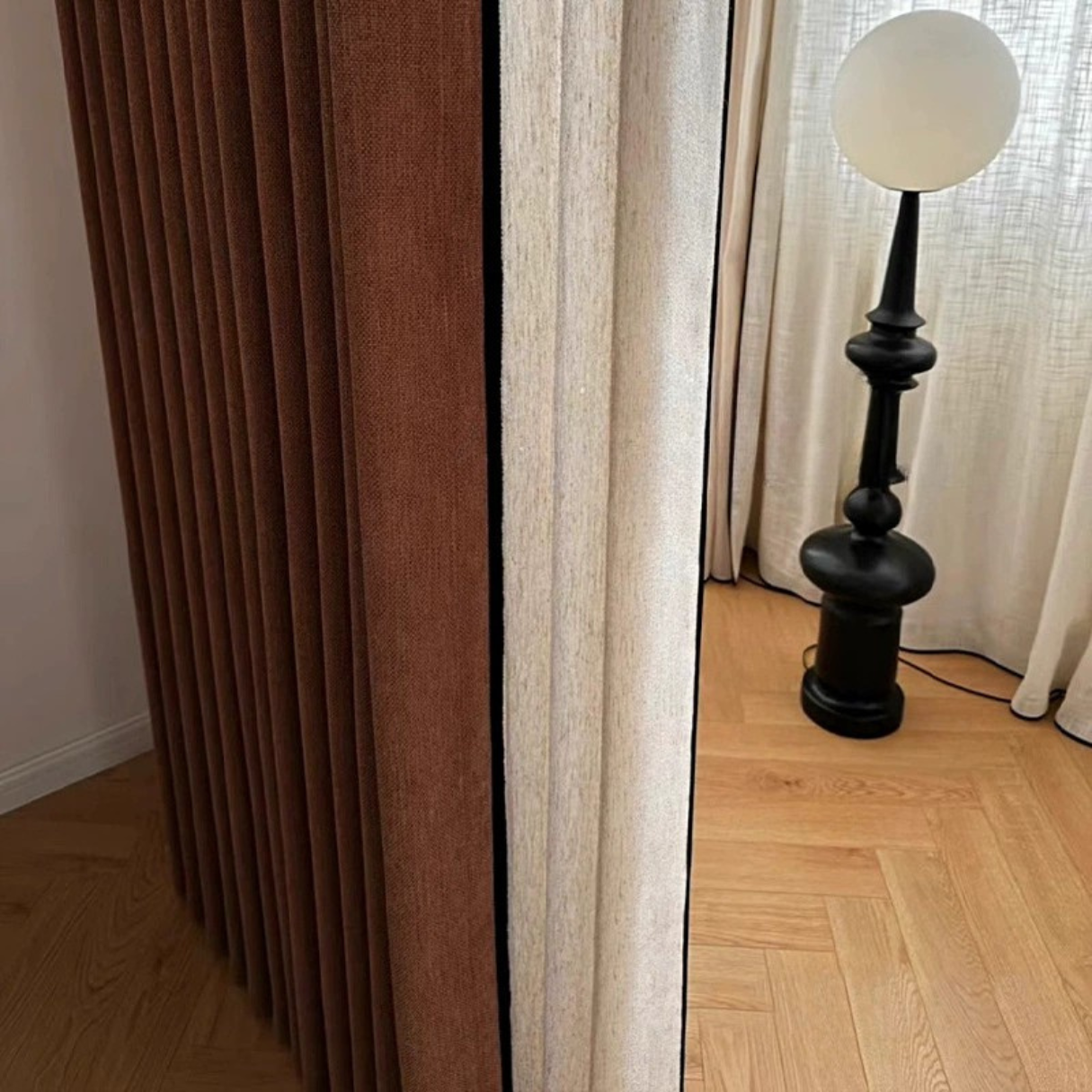 COCOA CASCADE Chenille Blackout Curtains