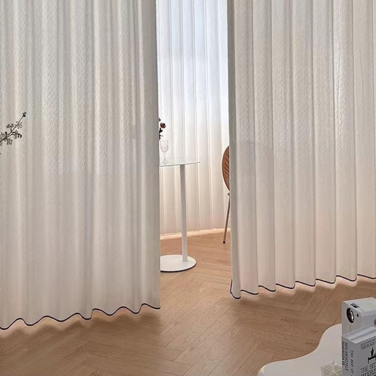SCULPTED LATTICE VEIL Sheer Curtains - Ivory