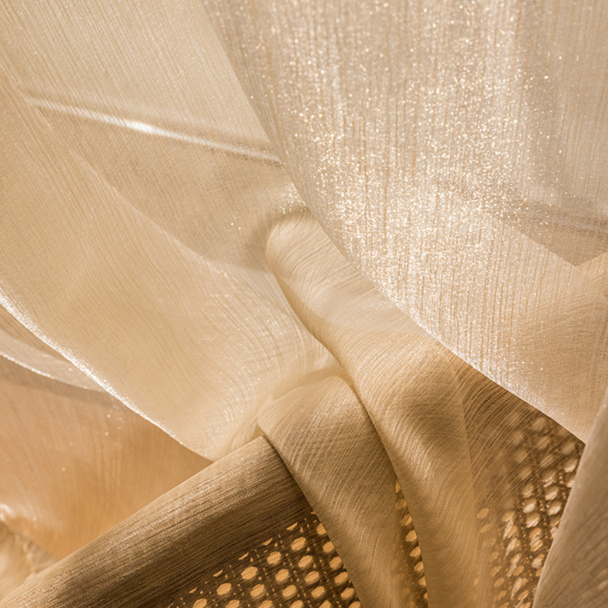 ÉCLAT VOILE Shimmering Sheer Curtain - Champagne Gold