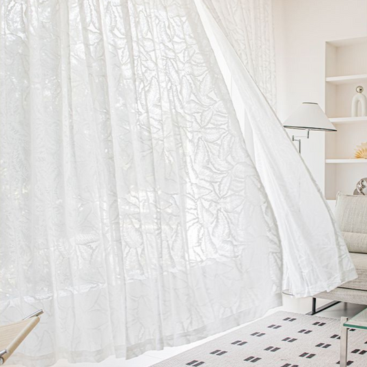 OPULENT PALM WHISPER Sheer Curtains
