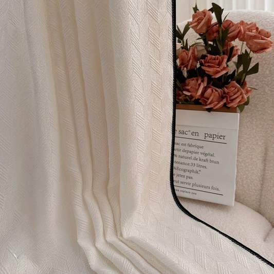 SCULPTED LATTICE VEIL Sheer Curtains - Ivory