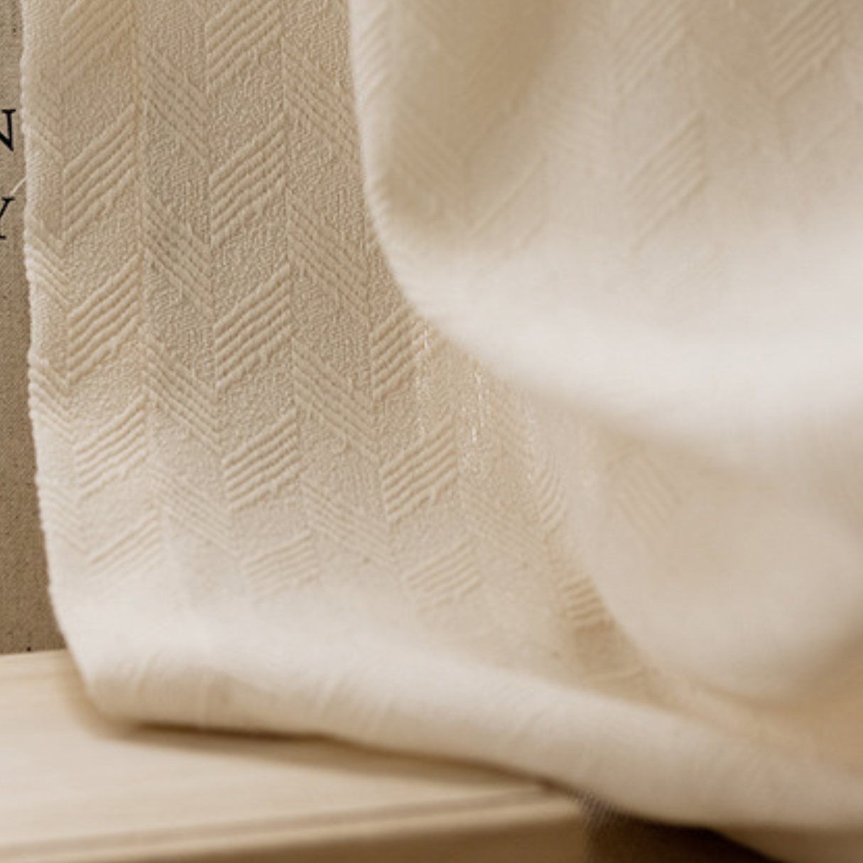 SCULPTED LATTICE VEIL Sheer Curtains - Beige