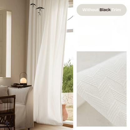 SCULPTED LATTICE VEIL Sheer Curtains - Ivory