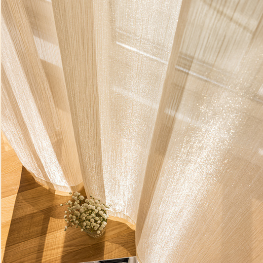 ÉCLAT VOILE Shimmering Sheer Curtain - Champagne Gold