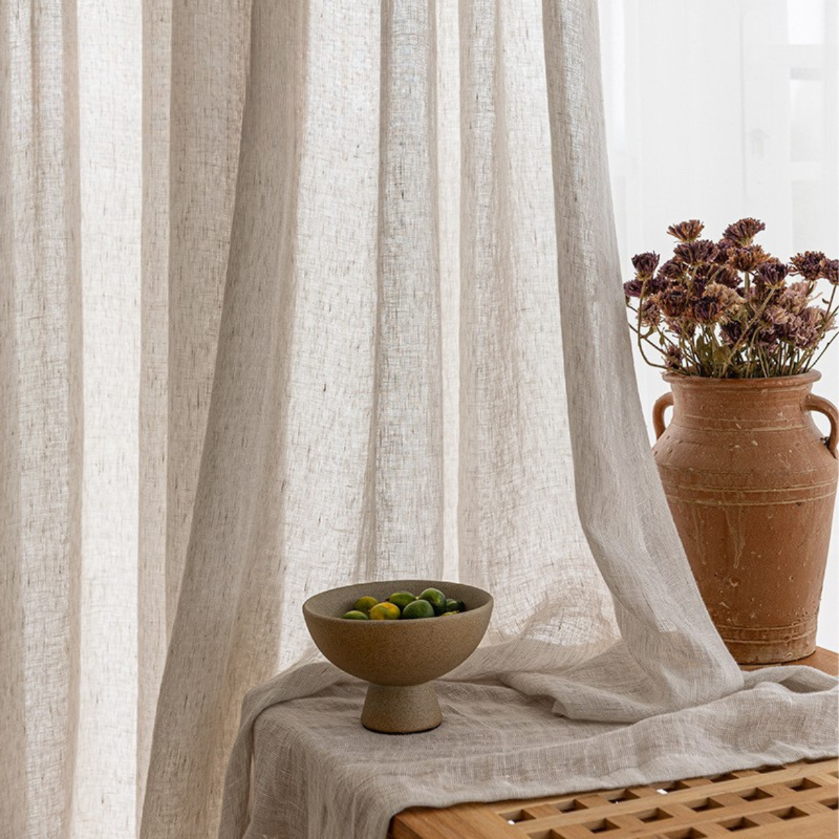 MAISON DU LIN - French Linen Curtains in Sandstone Beige
