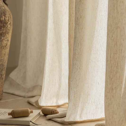 SUNLIT FLAX - Linen Sheer Curtains