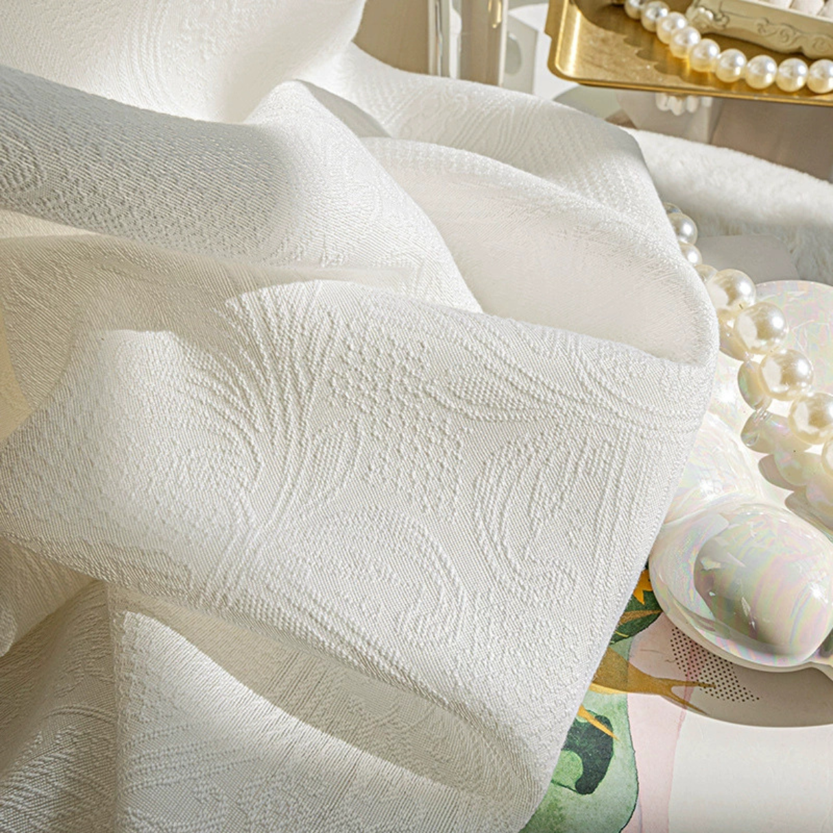 CHÂTEAU WHISPER Sheer Curtains - Ivory White
