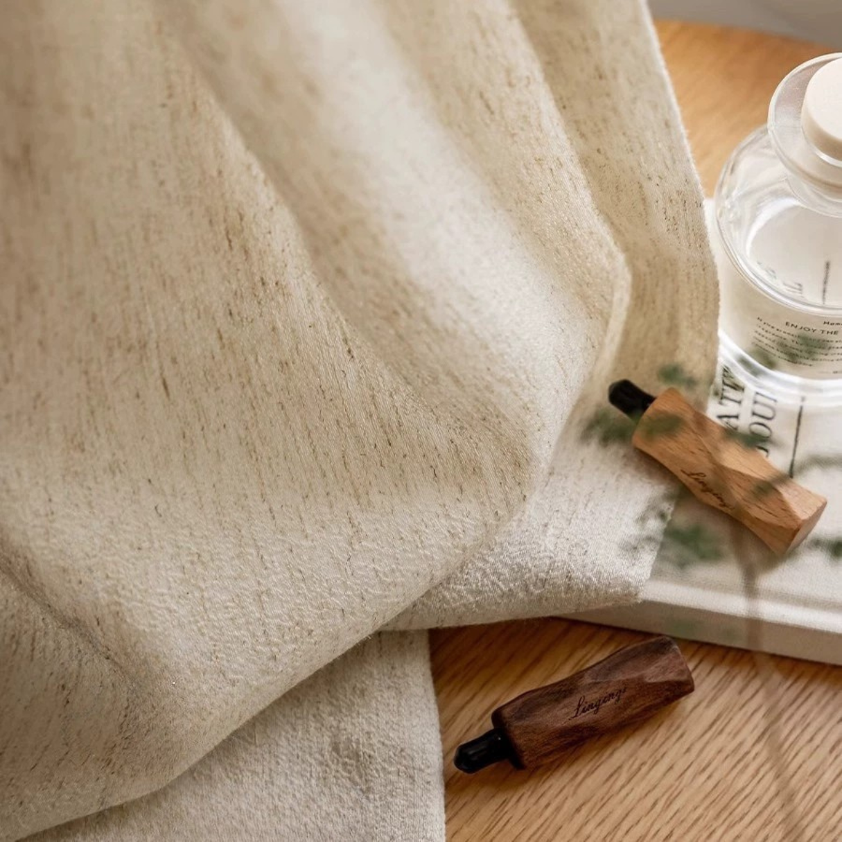 SUNLIT FLAX - Linen Sheer Curtains