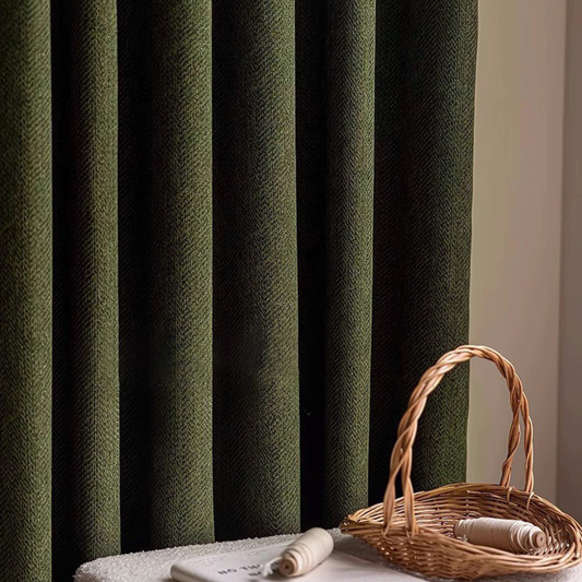 FOREST HAZE Chenille Blackout Curtains