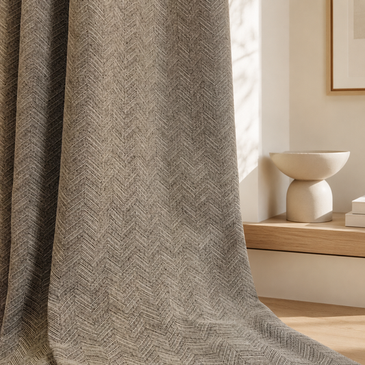 ESTATE LUXE Architectural Herringbone Curtains