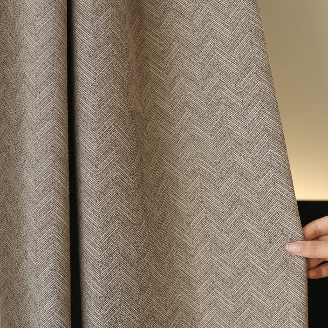 ESTATE LUXE Architectural Herringbone Curtains