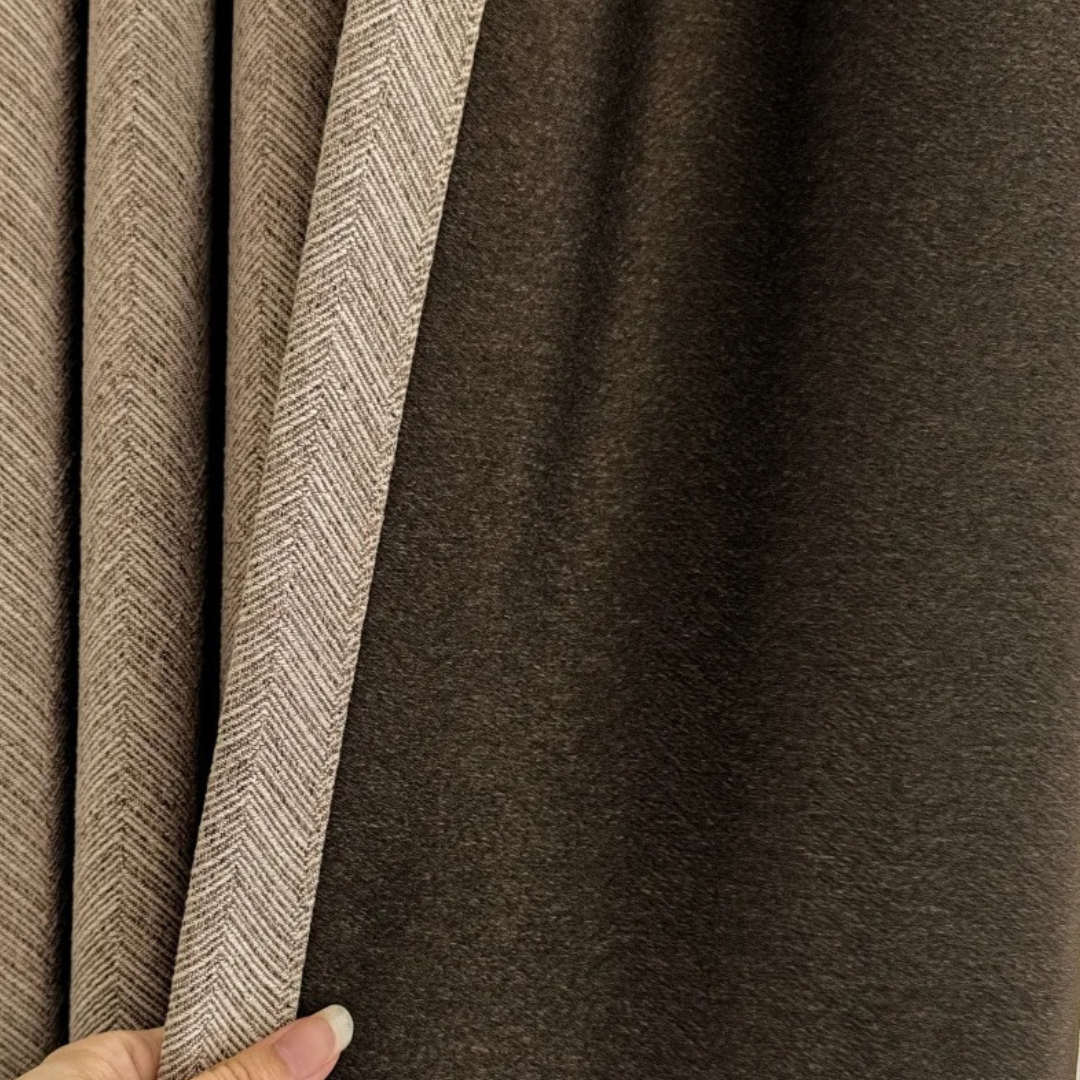 ESTATE LUXE Architectural Herringbone Curtains