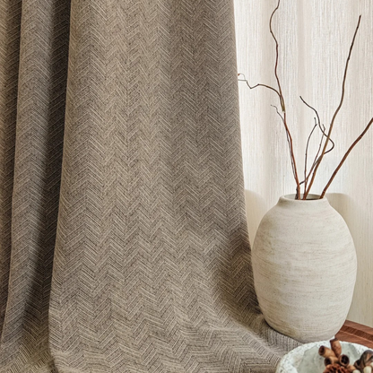 ESTATE LUXE Architectural Herringbone Curtains