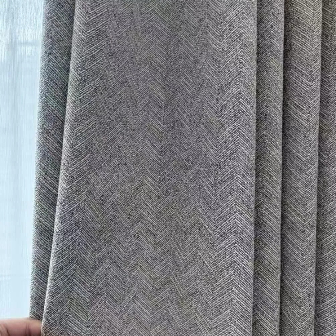 ESTATE LUXE Architectural Herringbone Curtains