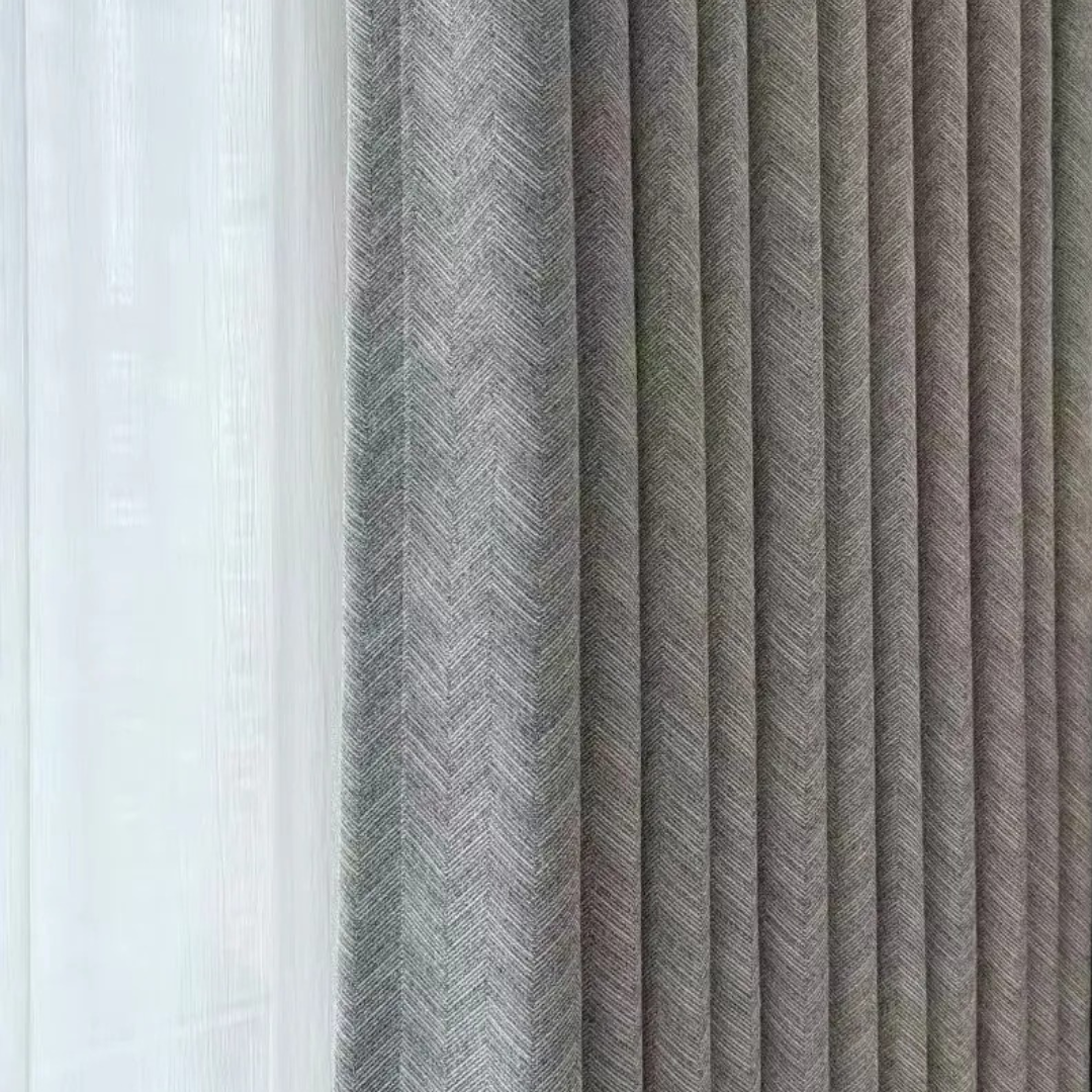 ESTATE LUXE Architectural Herringbone Curtains
