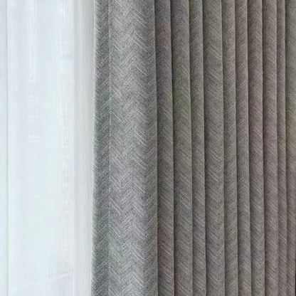 ESTATE LUXE Architectural Herringbone Curtains