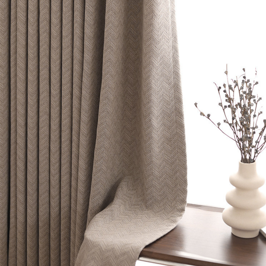 ESTATE LUXE Architectural Herringbone Curtains