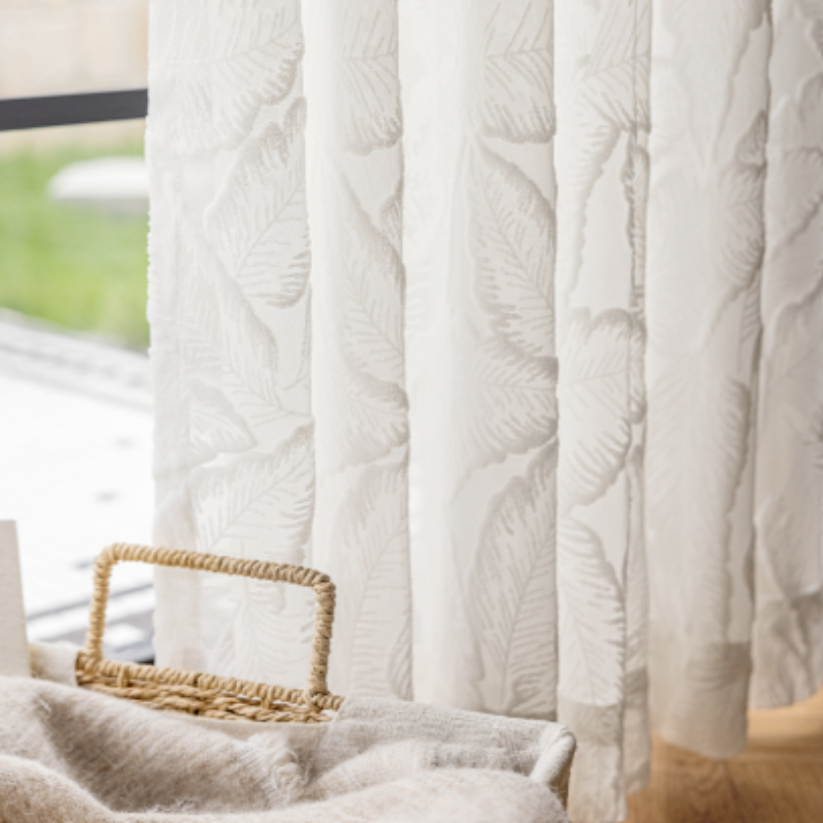OPULENT PALM WHISPER Sheer Curtains