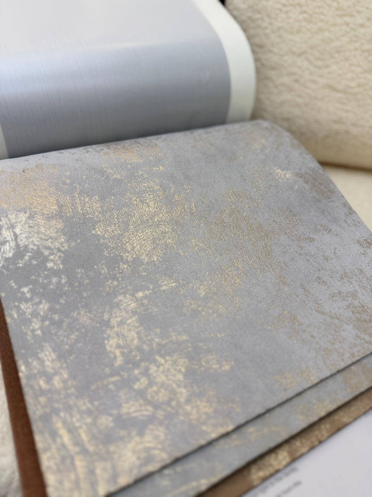 GILDED DRIFT | Gold-Foil Chenille Blockout Curtains