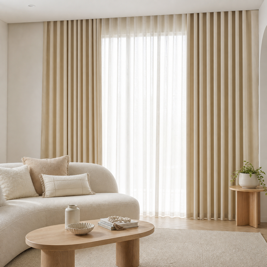 MERIN-O-Z CHAMPAGNE MIST Velvet Blackout Curtains