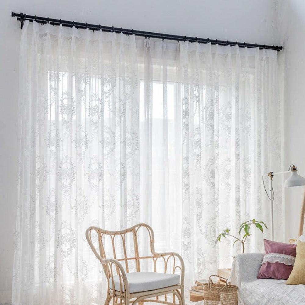 BLOSSOM PALACE JACQUARD VEIL Sheer Curtains - Home Curtains