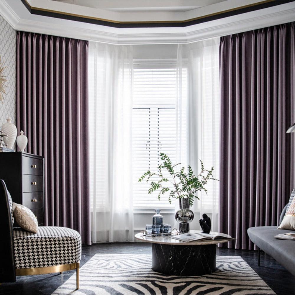 ARISTOCRATALLURE Jacquard Velvet Blackout Curtains - Home Curtains