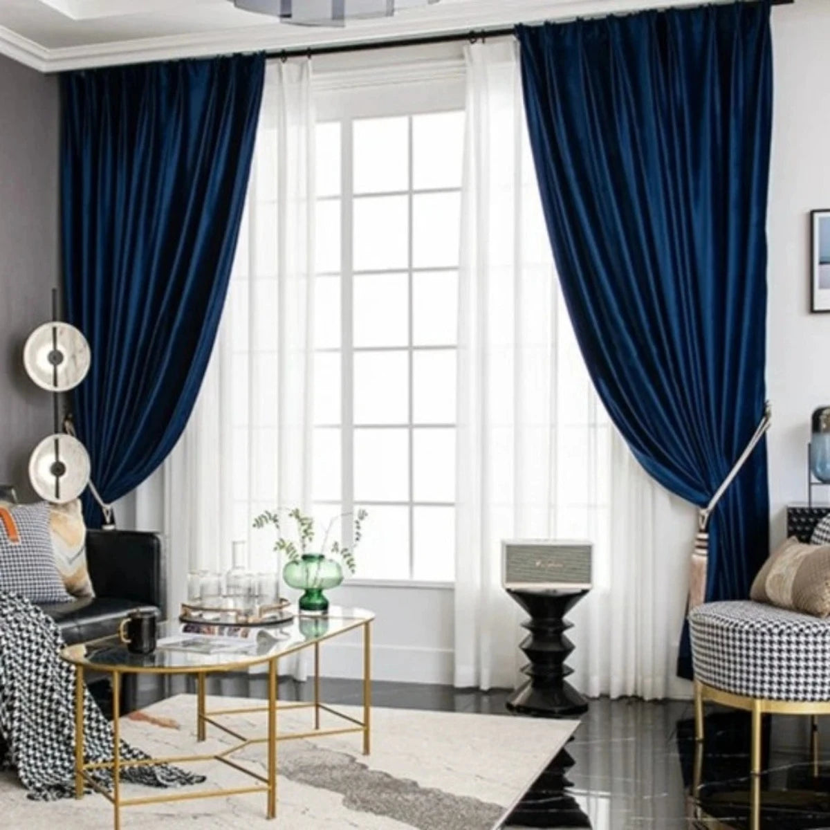 VELVETYWHISPER FLANNELLUXE BLUE Velvet Blackout Curtains - Home Curtains