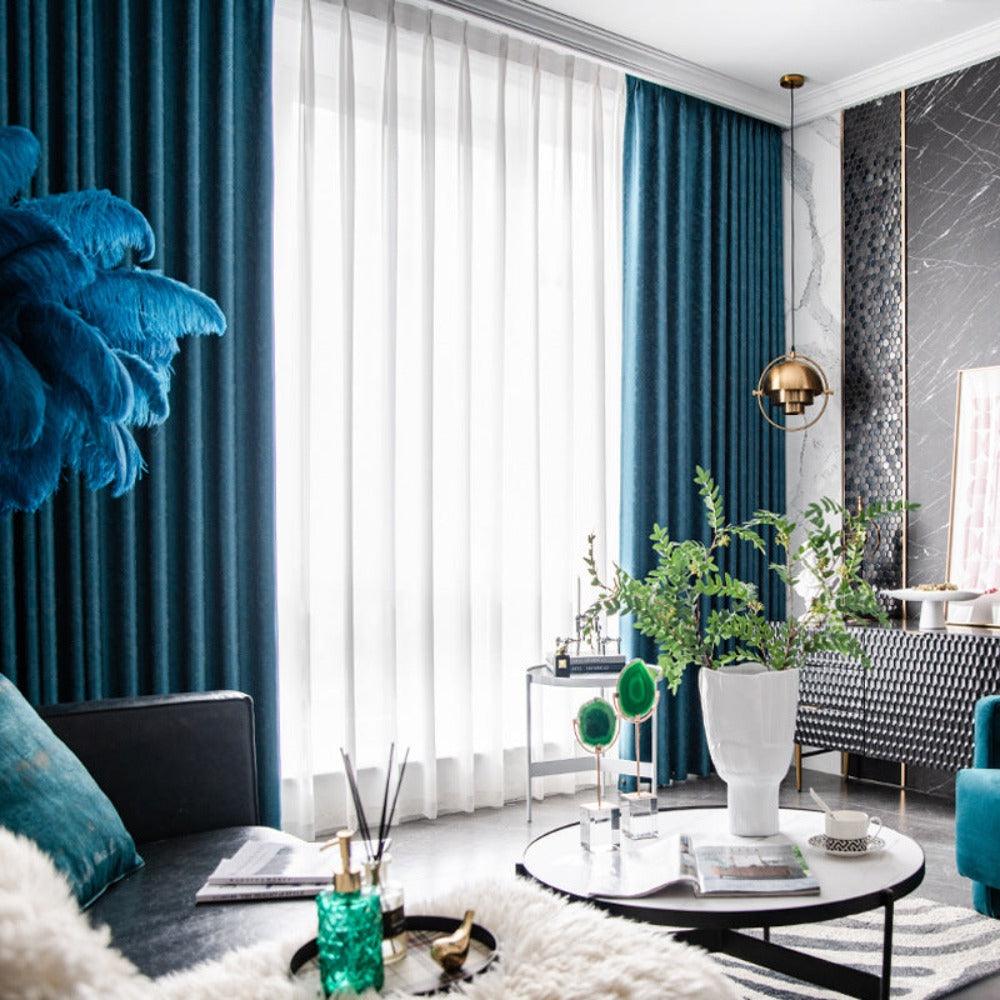 ARISTOCRATALLURE Jacquard Velvet Blackout Curtains - Home Curtains