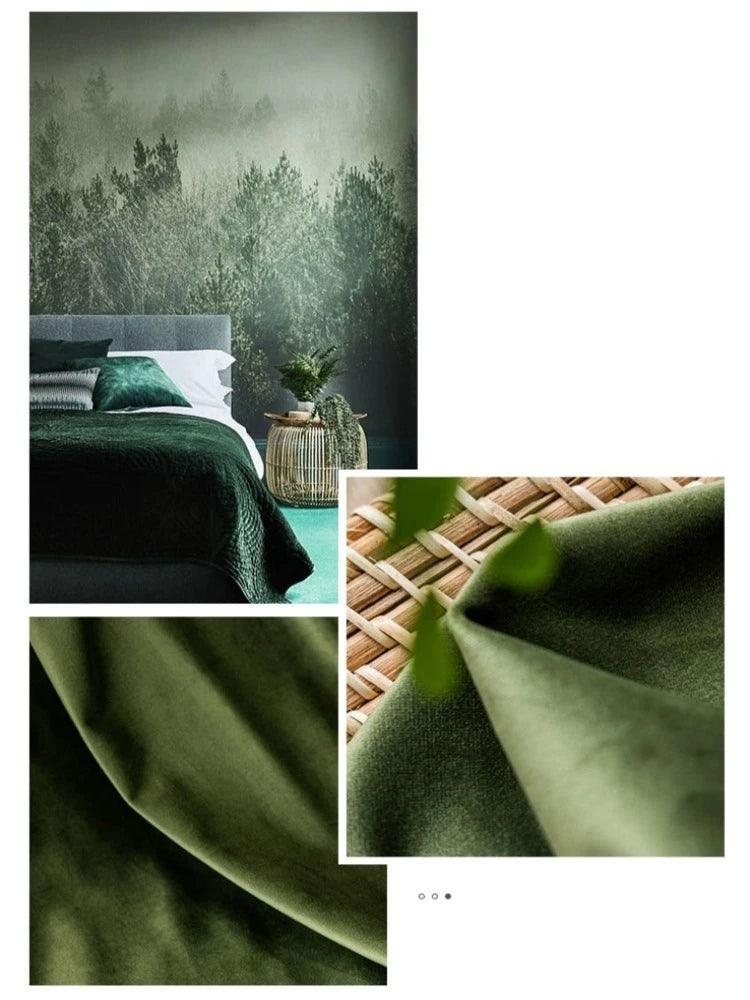 VERDANT VELVET OASIS Blackout Curtains