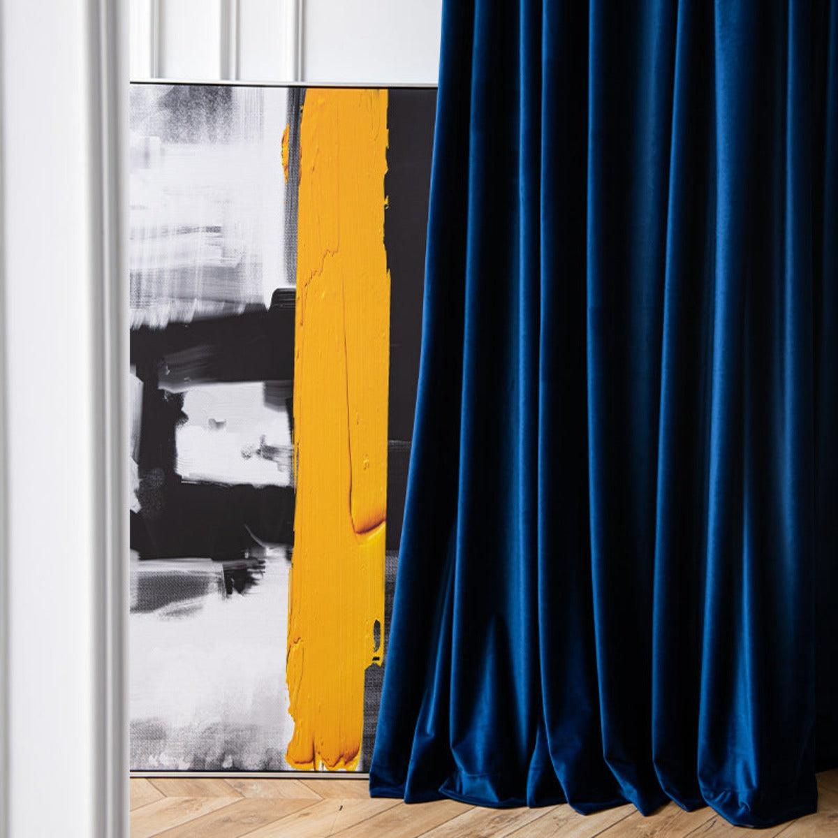 VELVETYWHISPER FLANNELLUXE BLUE Velvet Blackout Curtains - Home Curtains